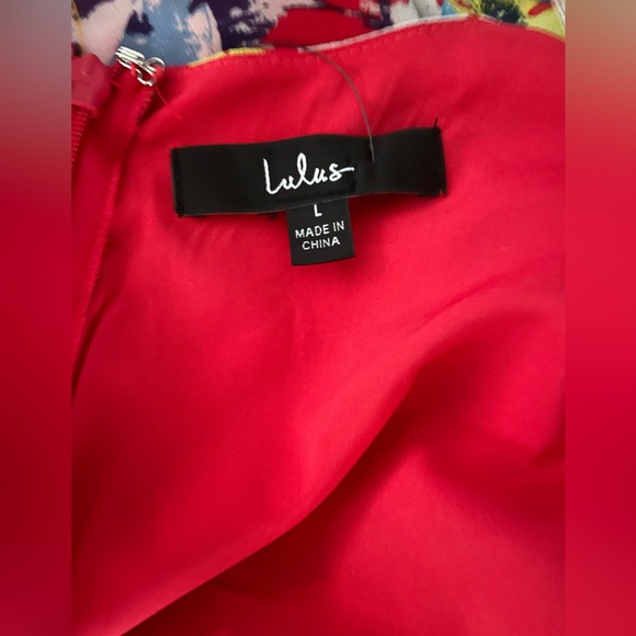 Lulu’s Radiant Ruby Red Floral Print Chiffon Maxi Dress - Picture 5 of 7